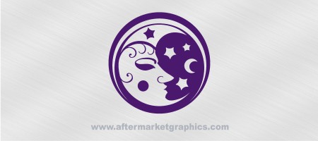 Moon in Circle Decal